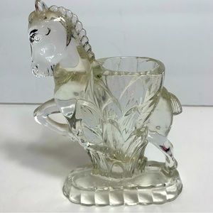 Vintage horse bud glass vase figurine.